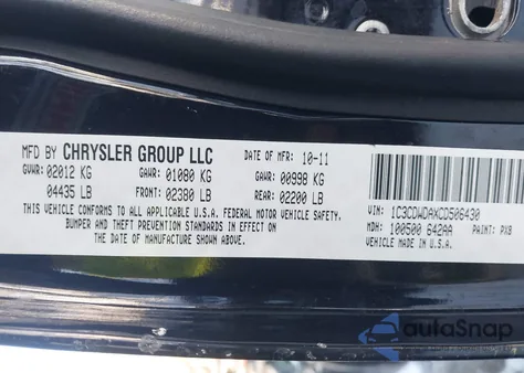 2012 Dodge Caliber Sxt z USA, uszkodzony, nr VIN 1C3CDWDAXCD506430